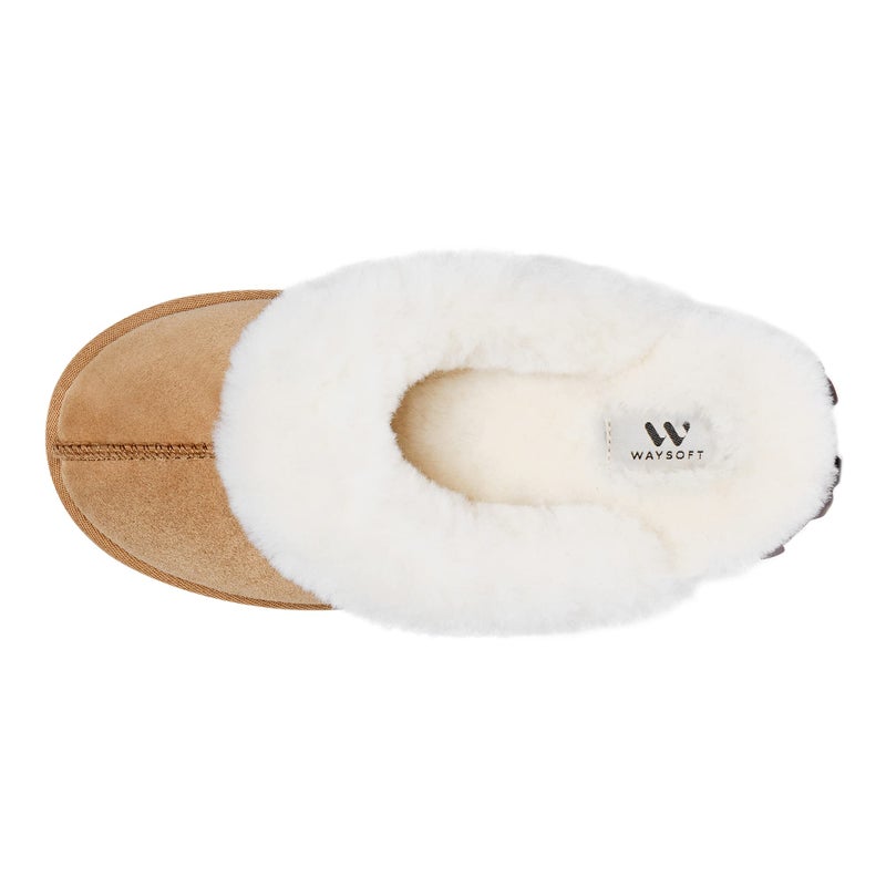 WaySoft Australian Sheepskin Womenâ€™s Slippers, 100% Shearling Wool, Hard Sole, Warm Fuzzy Indoor Outdoor - Image 2